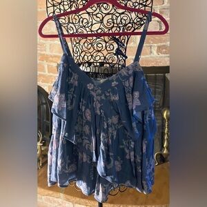 FESTI by torrid woman Floral Gray and Pink Ruffled Camisole